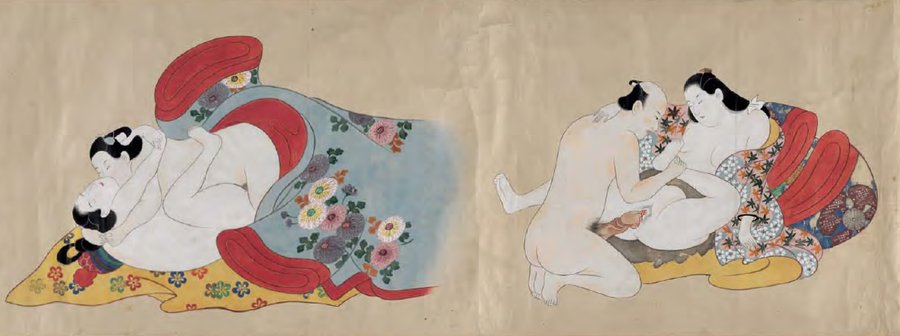 AA_Torii Kiyonobu - Erotic Contest of Flowers - c1710